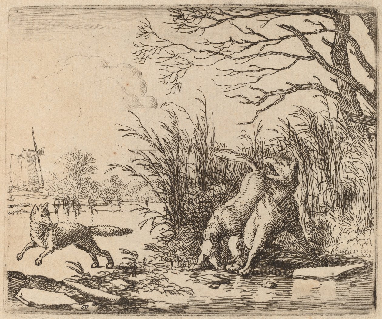 The Wolves on the Ice, pravděpodobně c. 16451656. od Allart van Everdingen