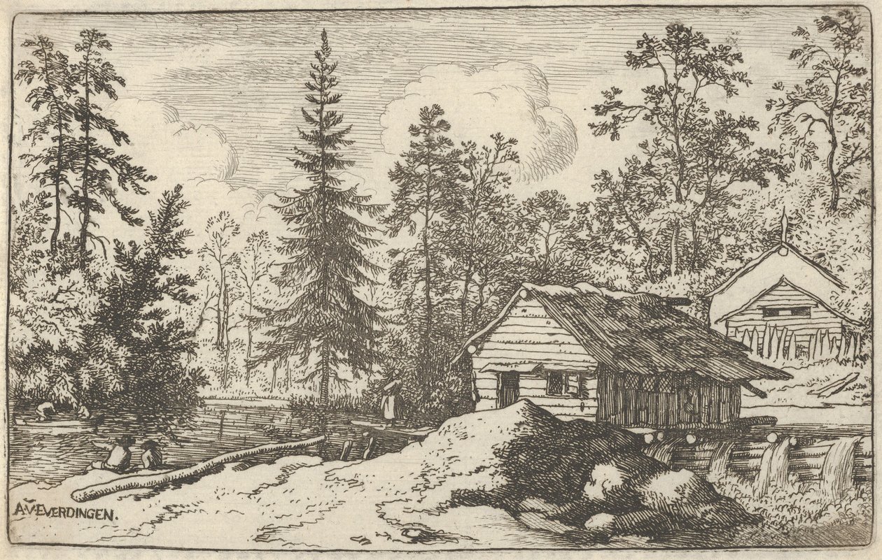 Žena při pohledu na loď, 17. století. od Allart van Everdingen