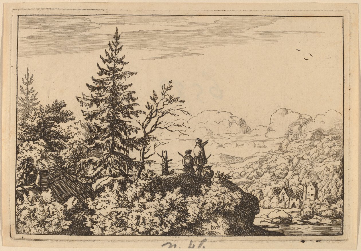 Dva muži na kopci, pravděpodobně c. 16451656. od Allart van Everdingen