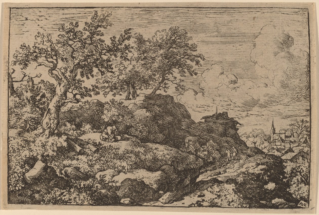 Dva rolníci sedící na kopci, pravděpodobně c. 16451656. od Allart van Everdingen