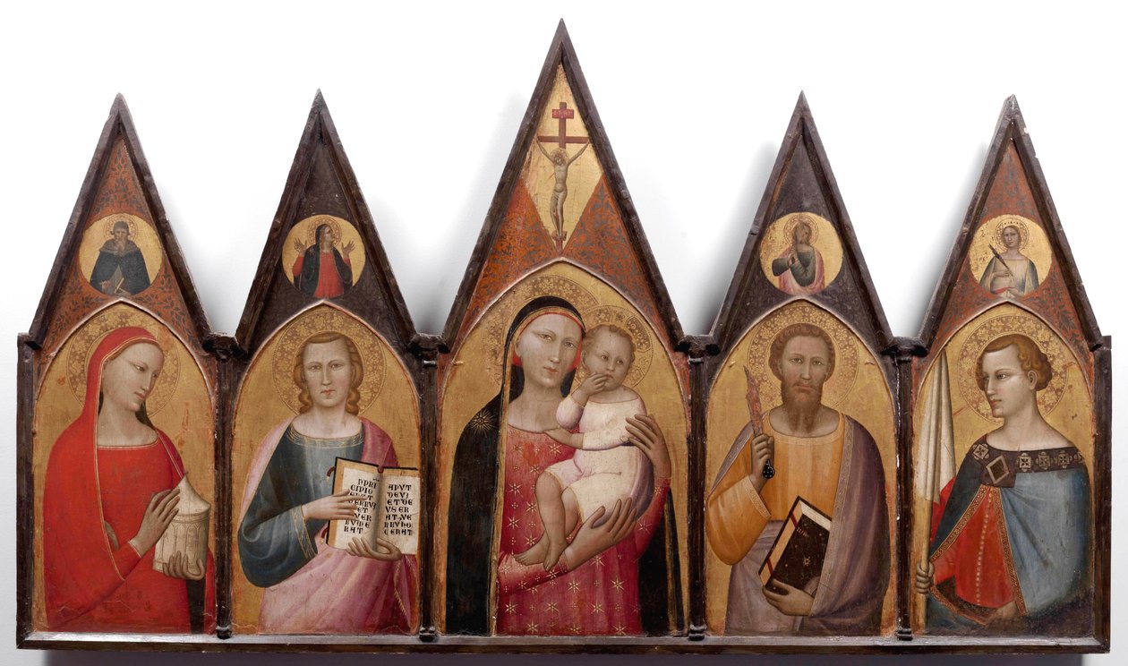 Madonna a dítě se svatými. od Allegretto Nuzi