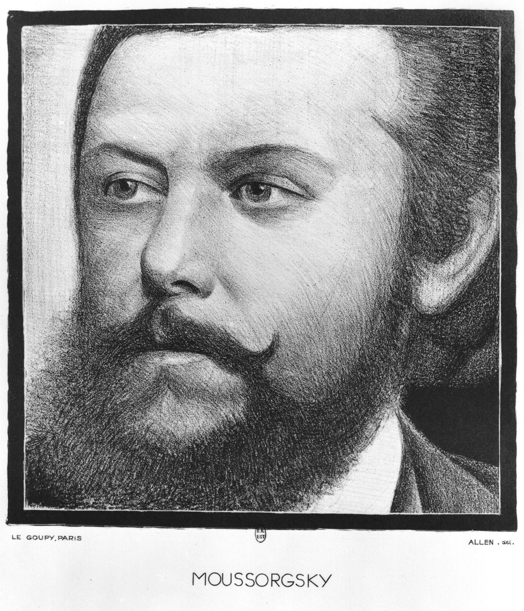 Portrét Modesta Petroviče Musorgského (1839-81) od Allen
