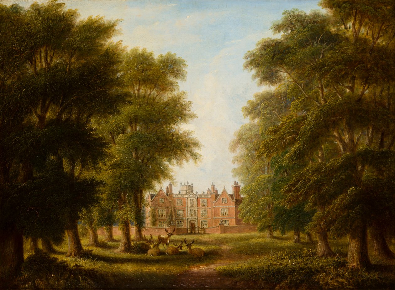 A View of Castle Bromwich Hall, c.1844-82 (olej na plátně) od Allen Edward Everitt