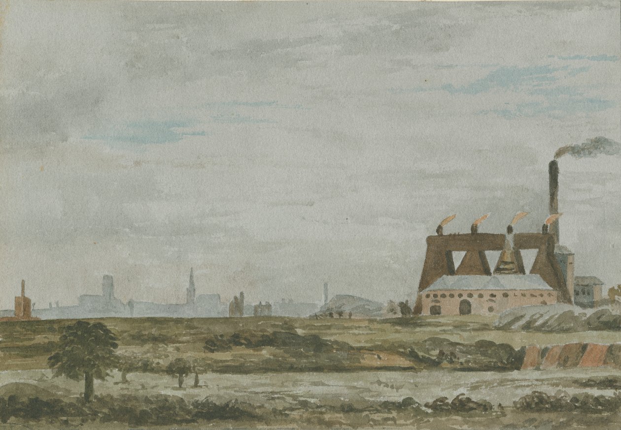 Wolverhampton - South View: malba akvarelem a [c 1830] od Allen Edward Everitt