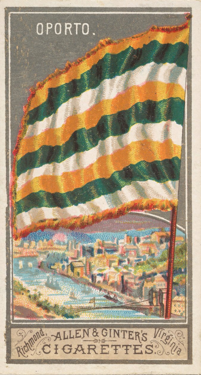 Porto, ze série City Flags N6 pro Allen & Ginter Cigarettes Brands, 1887. od Allen and Ginter