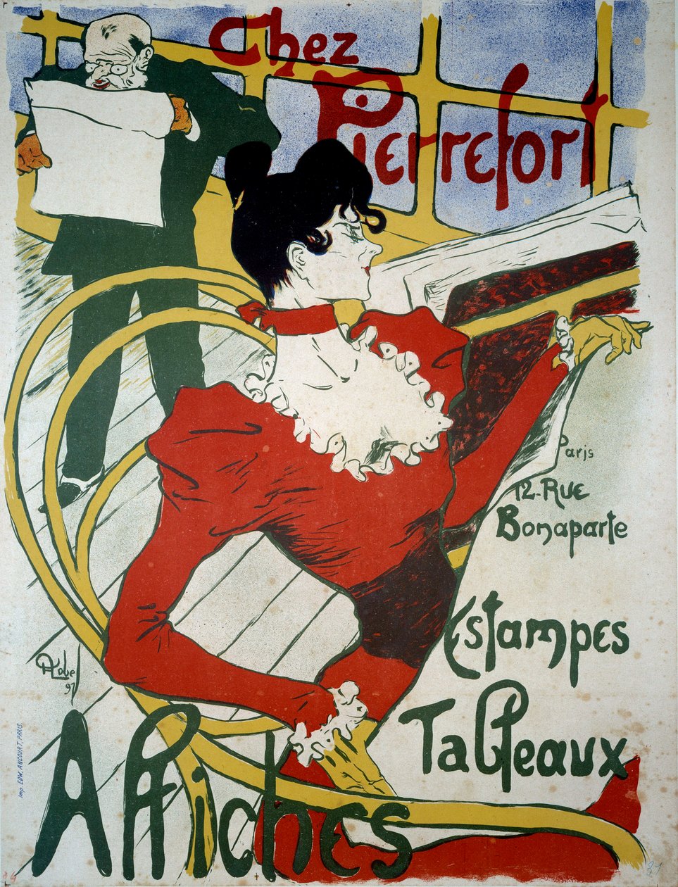 Chez Pierrefort Reklamní plakát pro obchodníka s tisky, plakáty a obrazy (plakát) od Almery Lobel Riche