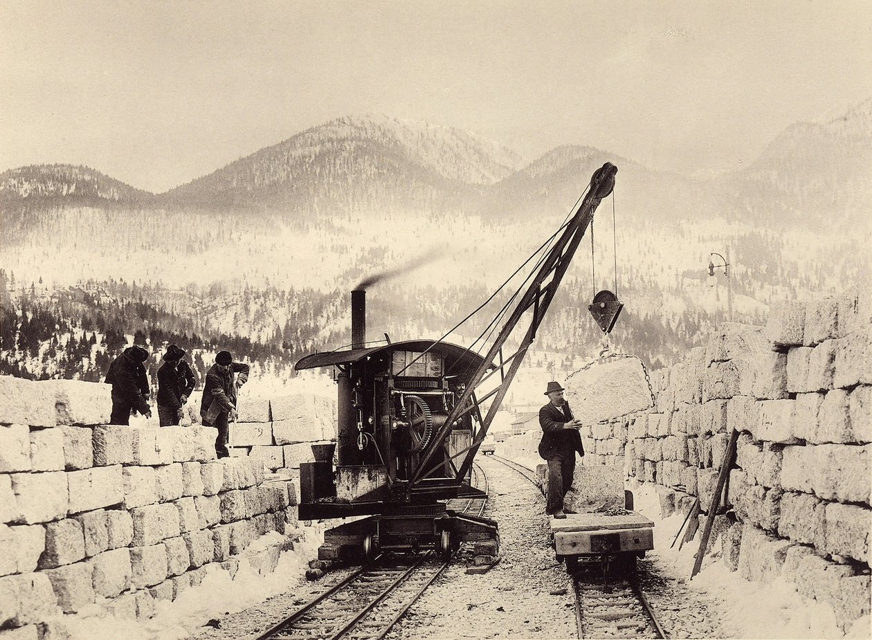 Stavba Worcheinerových tunelů, zahájená v roce 1897. foto 1905 (foto) od Alois Beer
