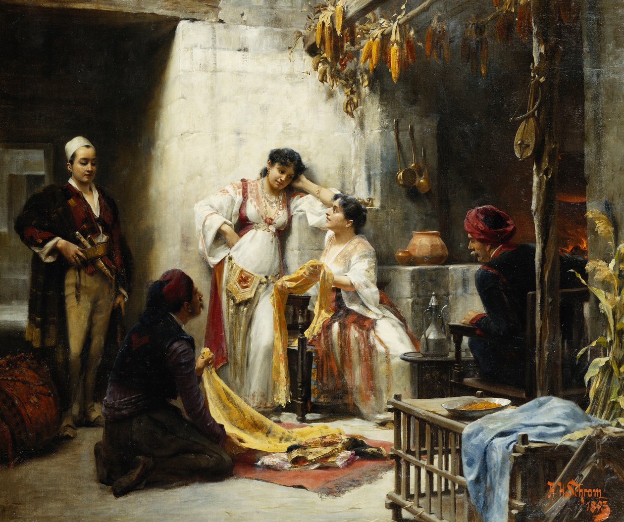 Těžké rozhodnutí, 1893 od Alois Hans Schram