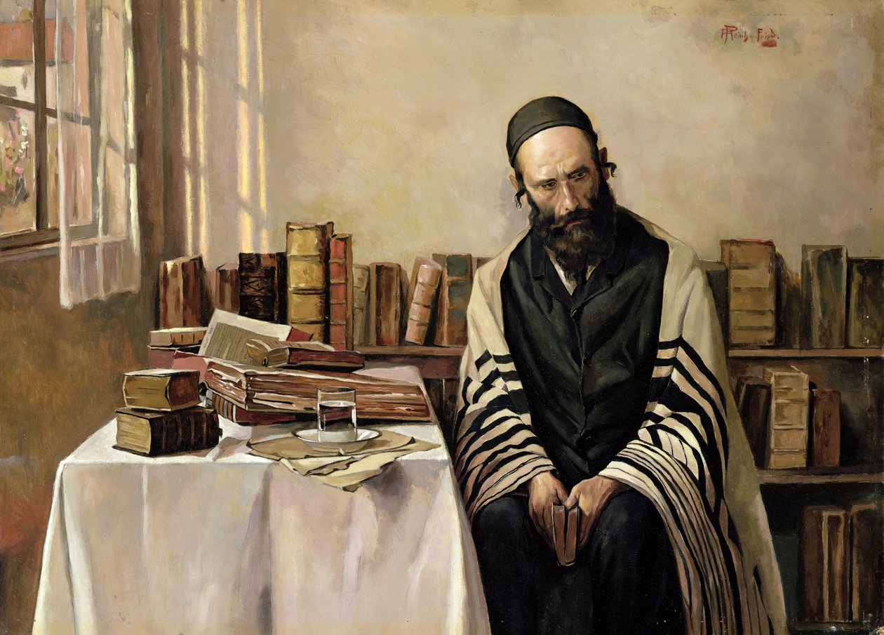 Rabín ve své pracovně od Alois Heinrich Priechenfried