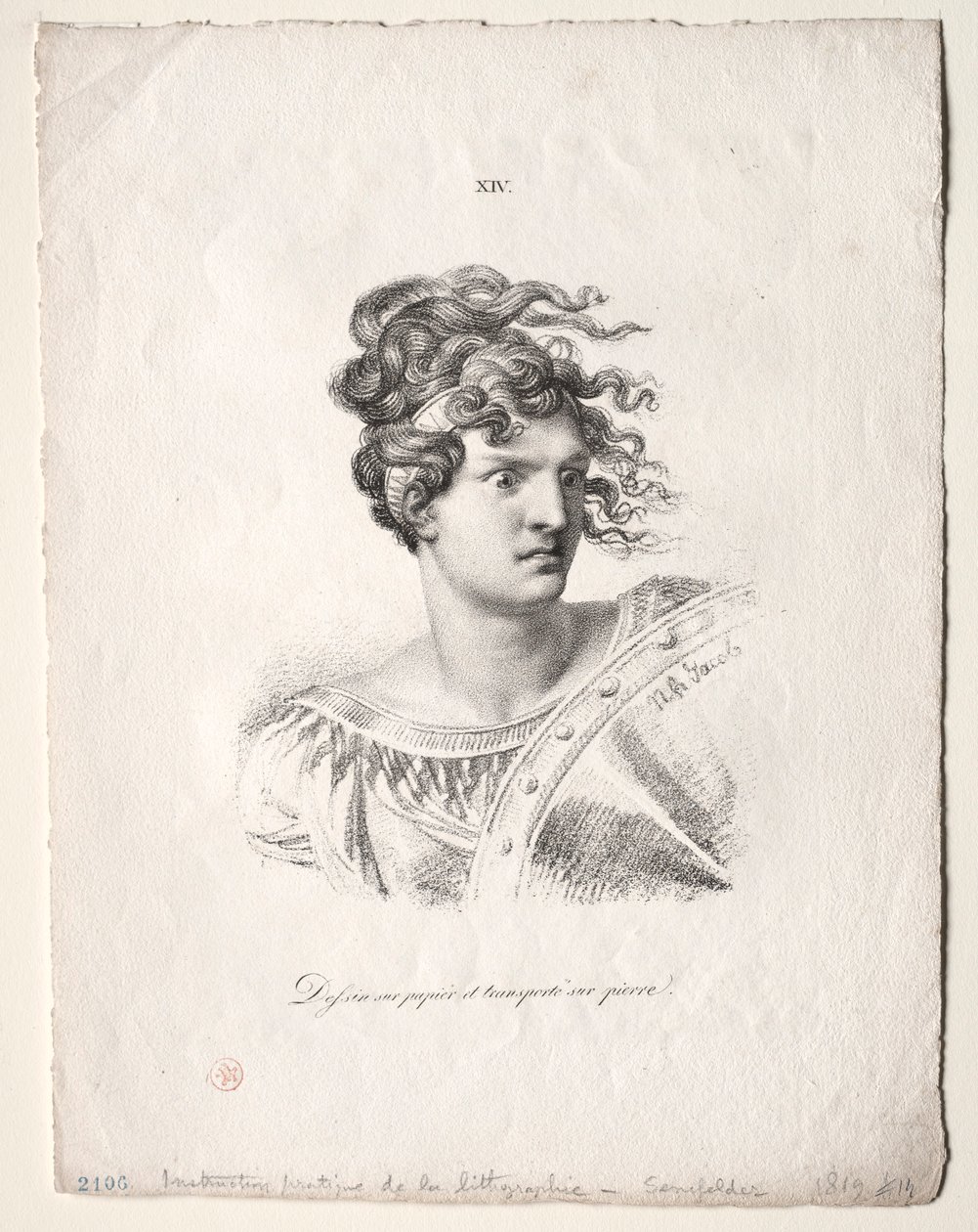 Lart de la lithographie: Hlava Amazonky. od Alois Senefelder