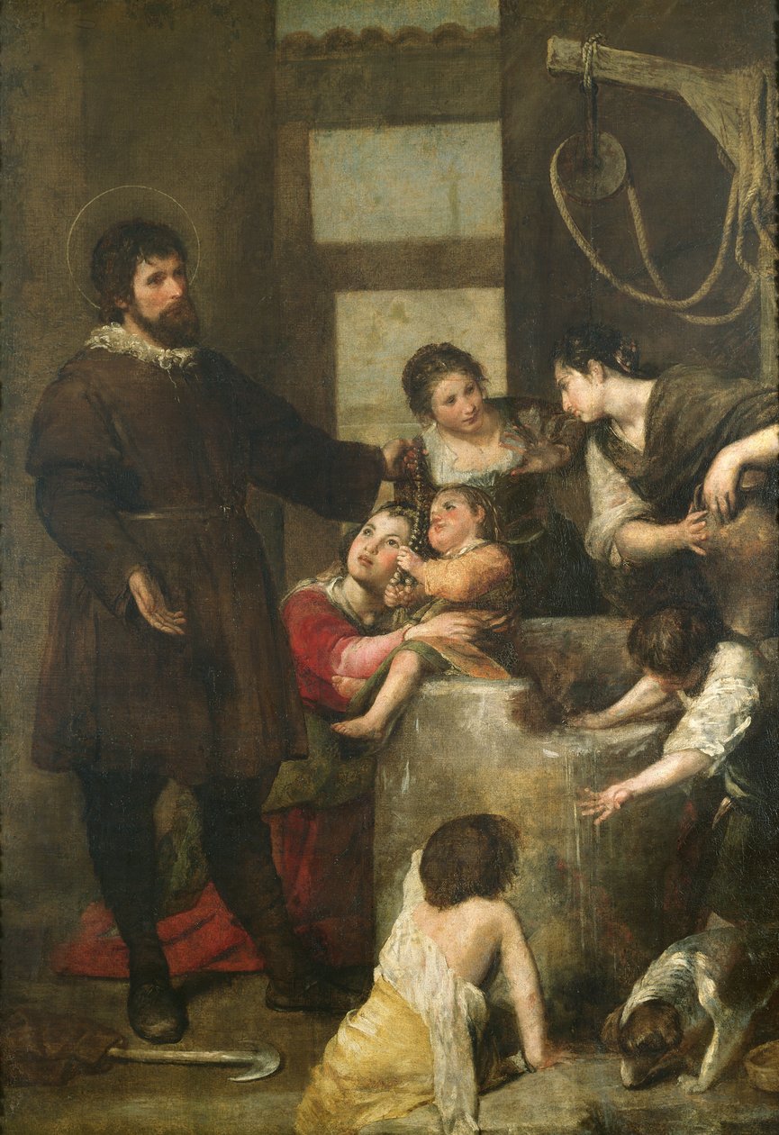 Svatý Isidor zachraňuje dítě, které spadlo do studny, 1646-48 od Alonso Cano