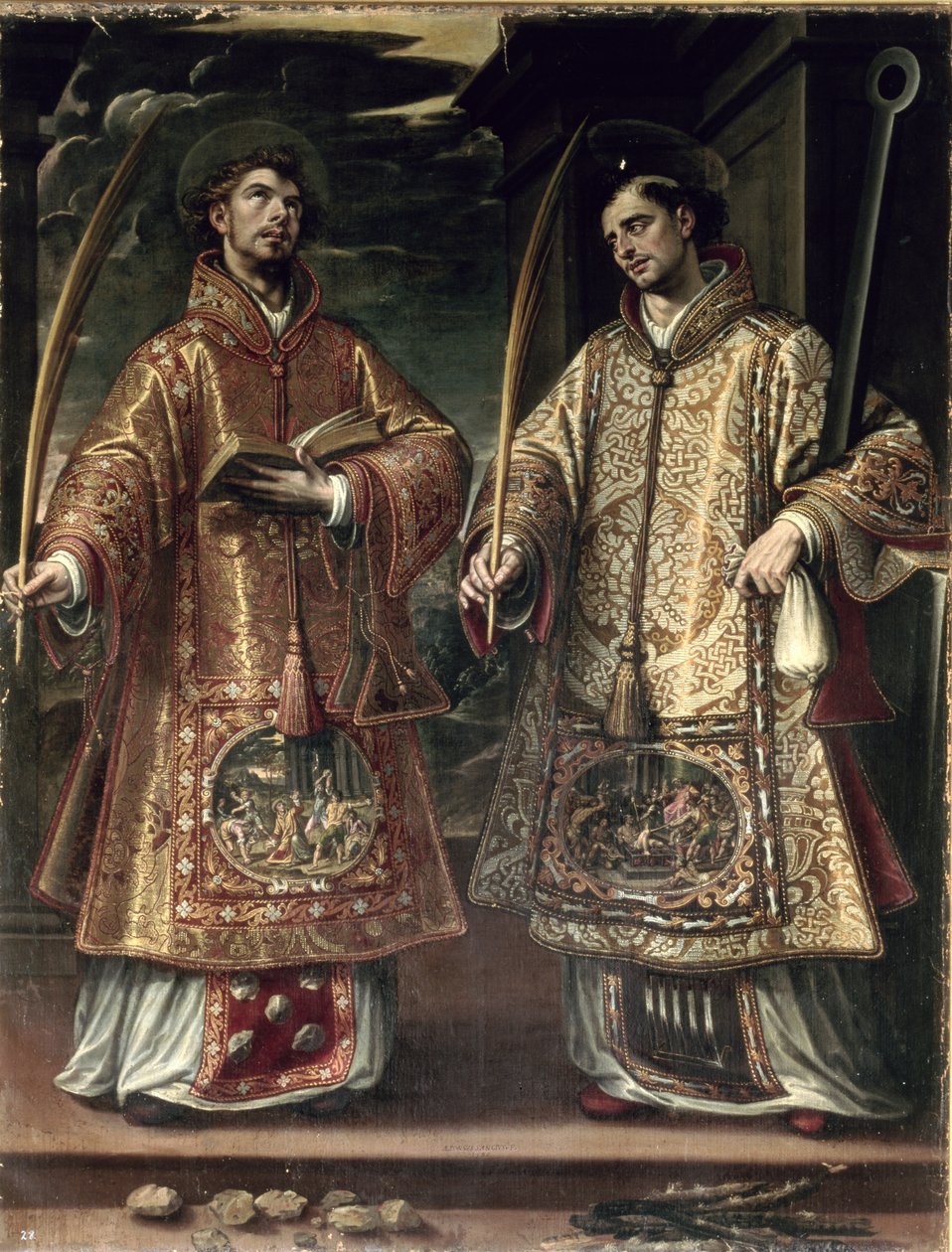 Svatý Vavřinec a Svatý Štěpán, 1580 od Alonso Sánchez Coello