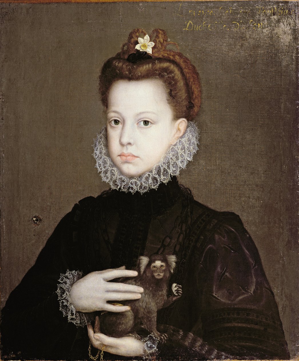 Infanta Isabella Clara Eugenia, dcera Filipa II Španělska od Alonso Sánchez Coello