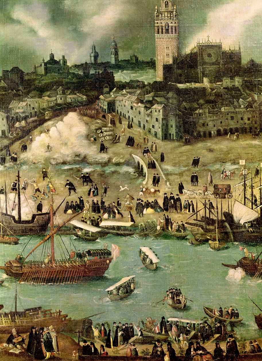 Sevillský přístav, kolem roku 1590 (detail) od Alonso Sánchez Coello