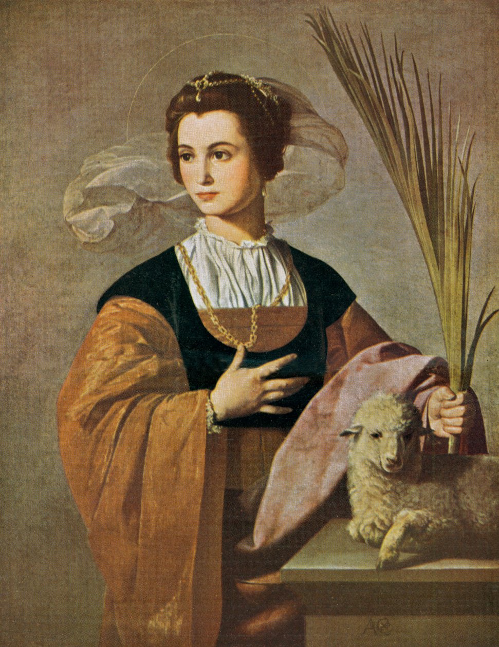Německy: Saint Agnes Svatá Anežka od Alonso Cano