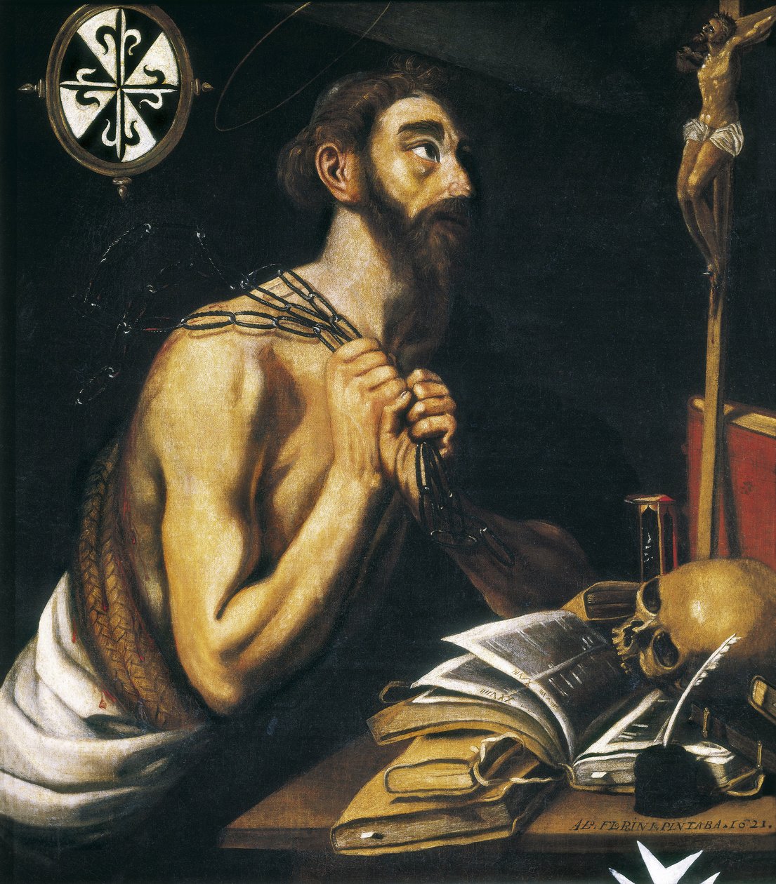 Svatý Dominik kajícník. 1621 (olej na plátně) od Alonso Florin