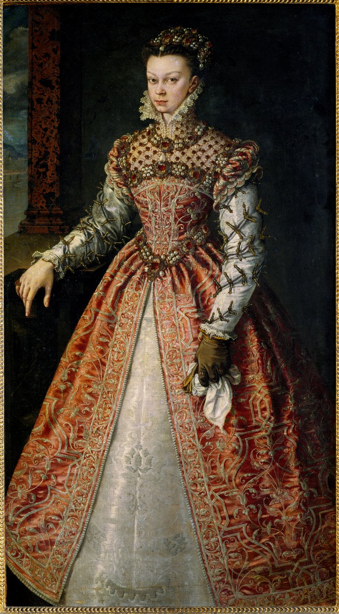 Portrét Alžběty Francouzské (nebo Isabelle z Valois) od Alonso Sánchez Coello
