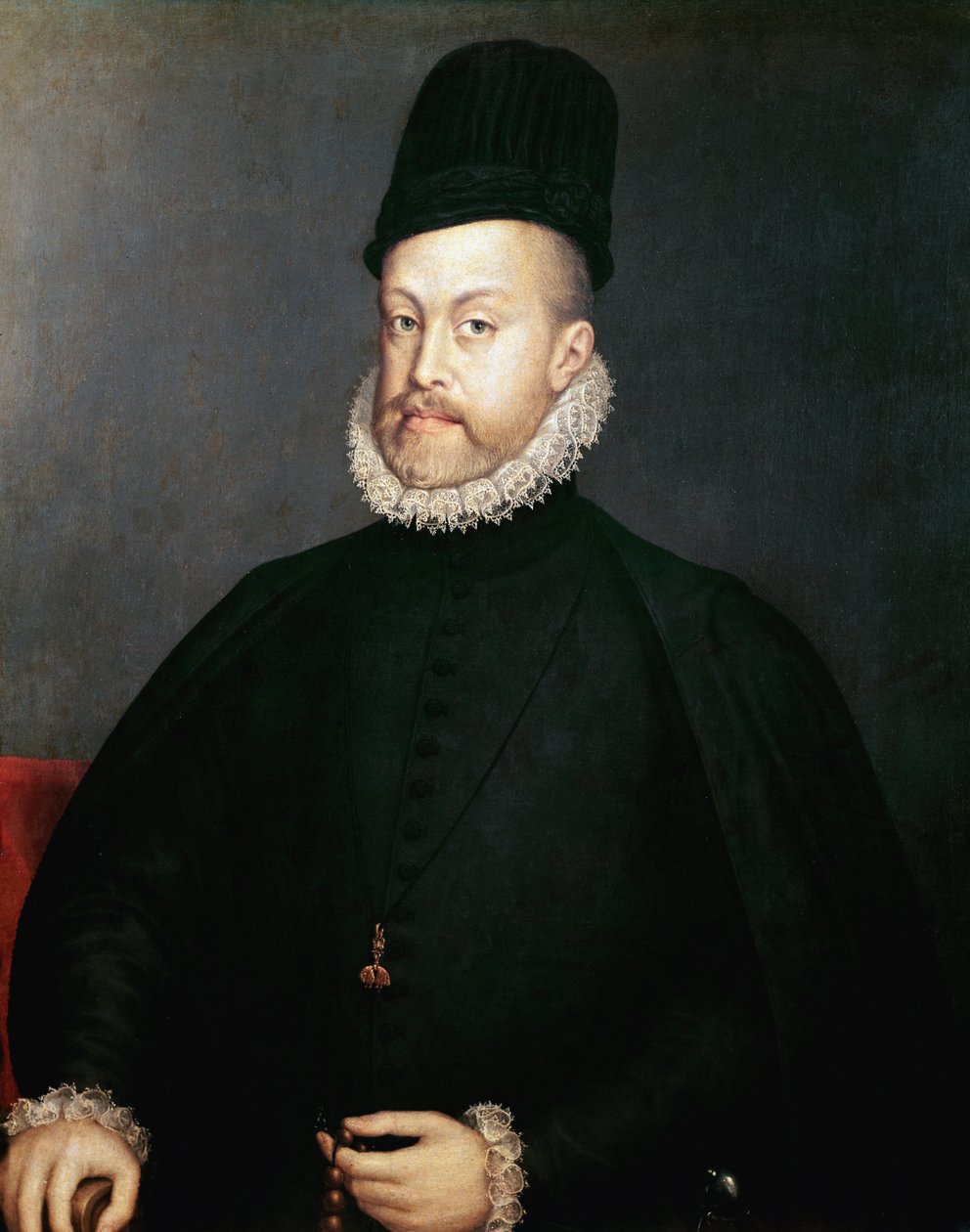 Portrét Filipa II., španělského krále (malba, kolem roku 1580) od Alonso Sánchez Coello