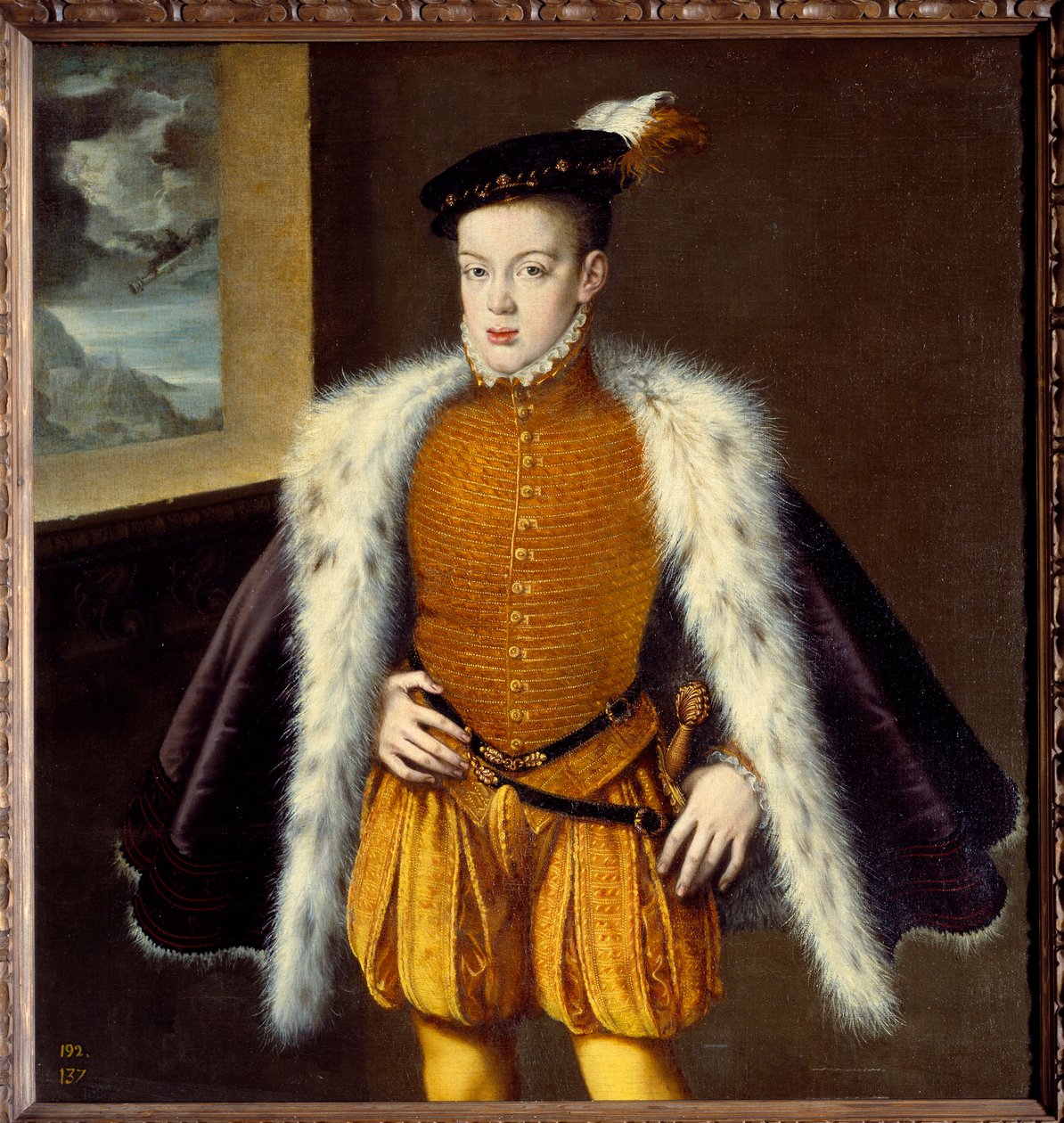 Portrét prince Dona Carlose (1545-1568), syna Filipa II. Obraz Alonsa Sancheze Coella (1531-1588) Ec. Esp. od Alonso Sánchez Coello