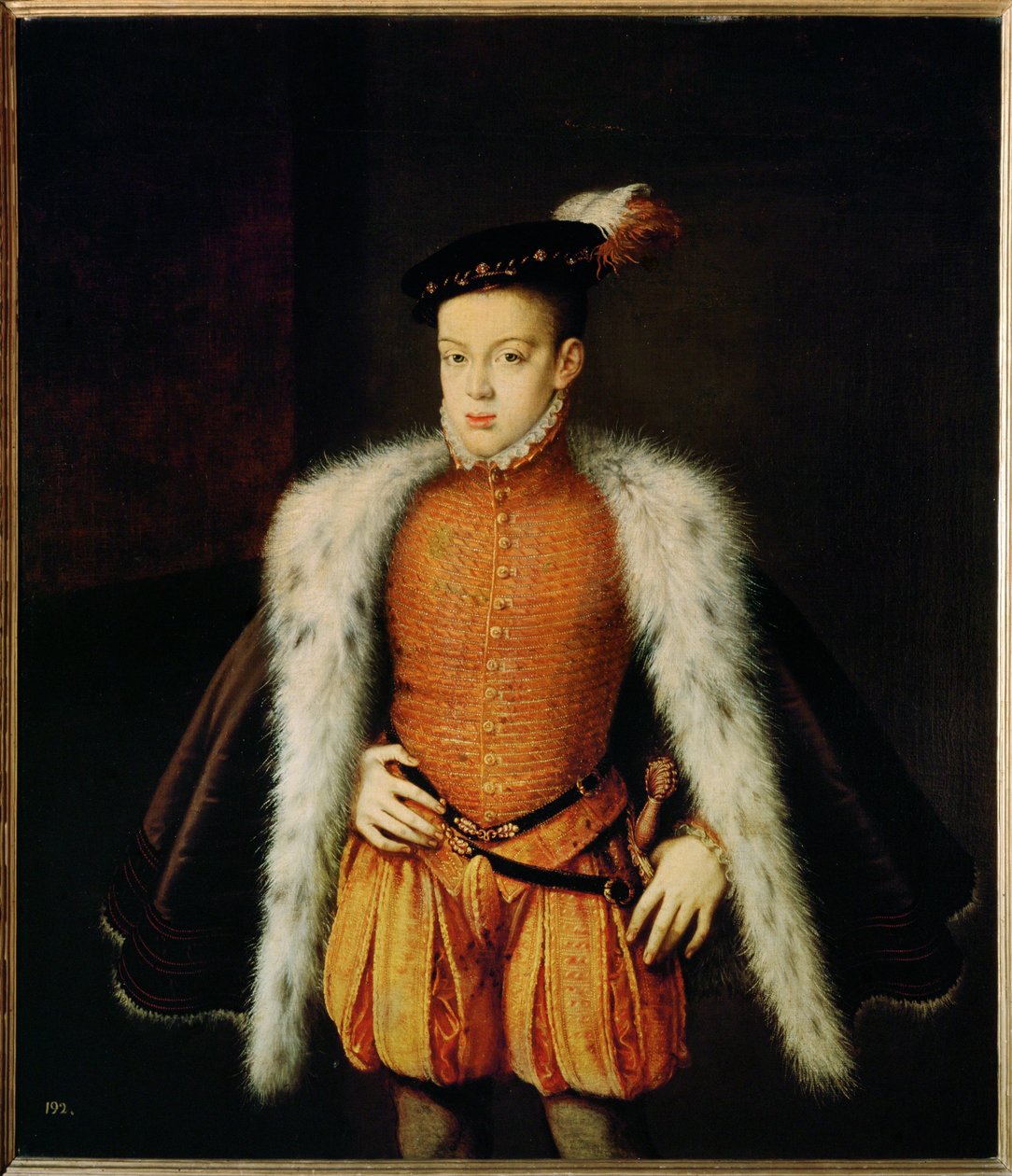 Portrét infanta Dona Carlose, syna Filipa II. a Manuely Portugalské (malba na plátně) od Alonso Sanchez Coello