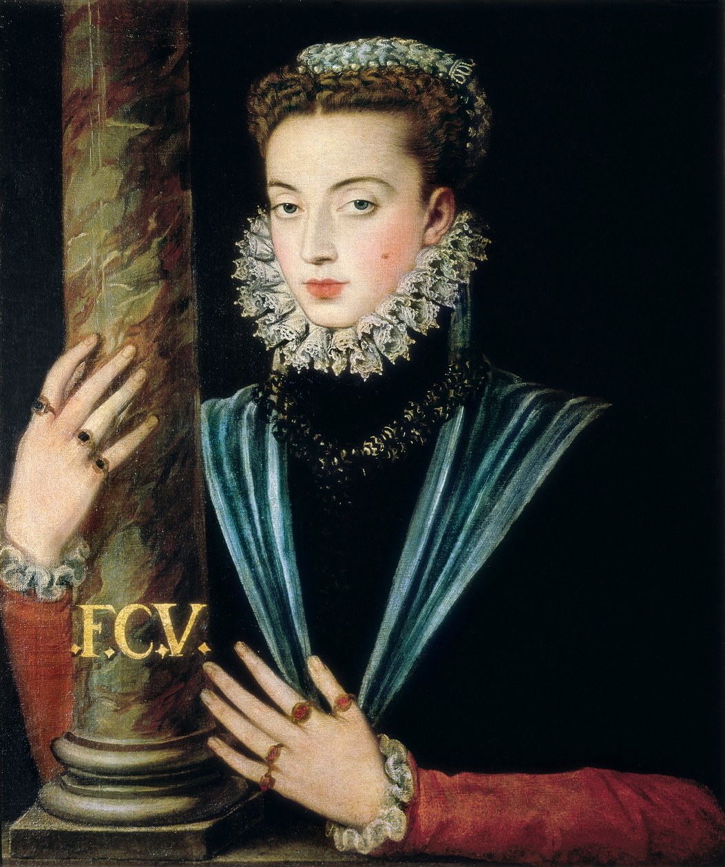 Portrét Johanky Španělské (Juana de Austria od Alonso Sánchez Coello