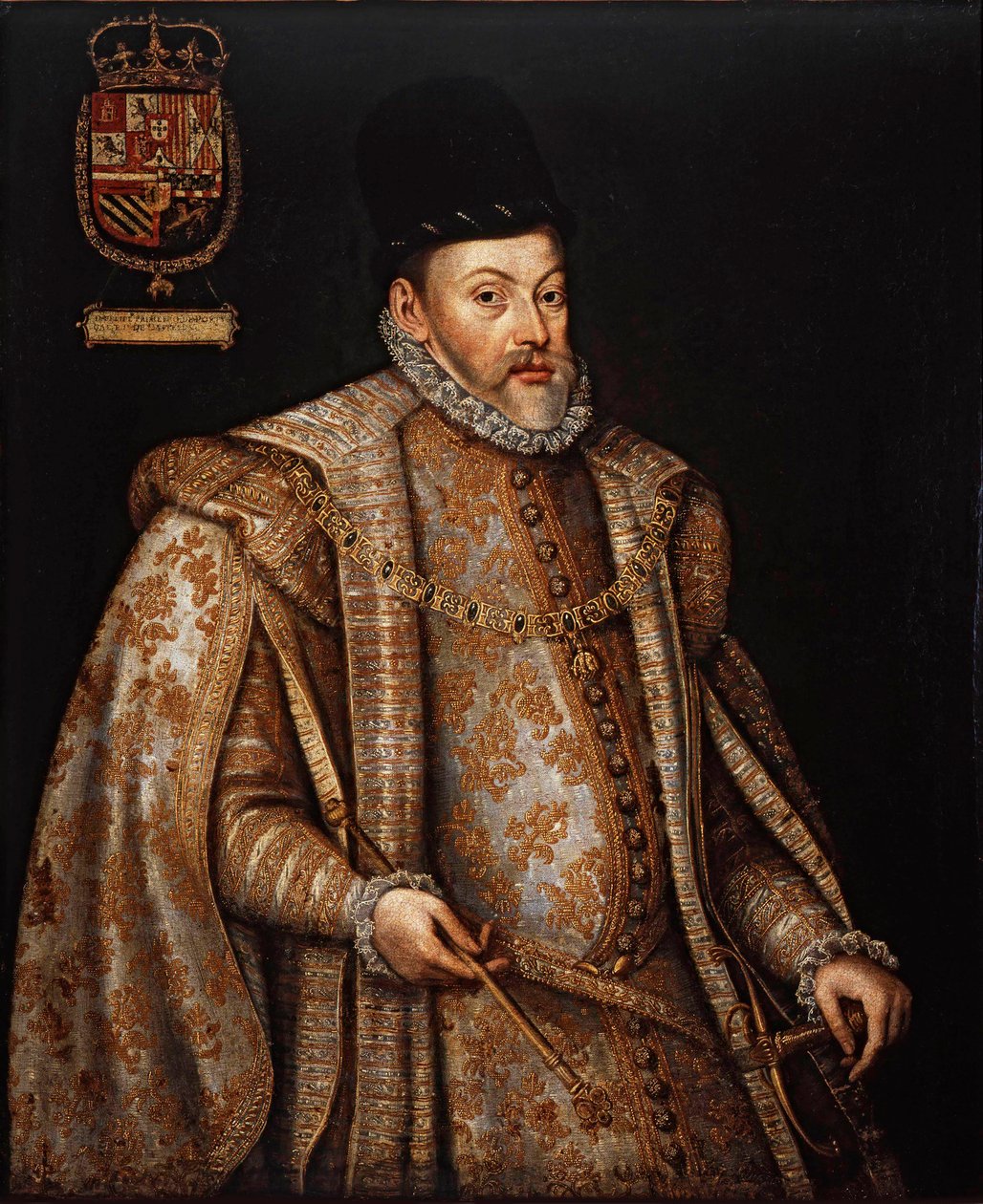 Portrét Filipa II. 1527-1598, krále Španělska a Portugalska, druhá polovina 16. stol. od Alonso Sánchez Coello