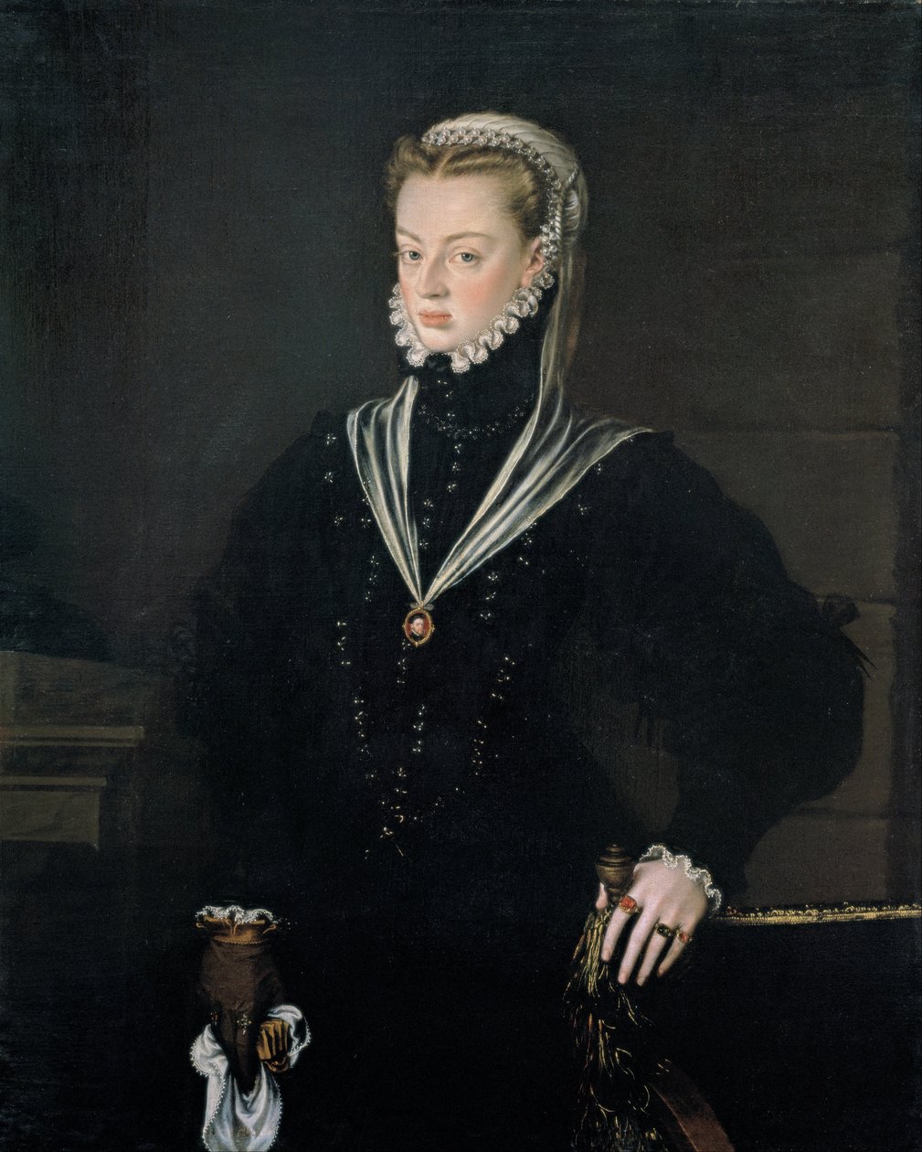 Španělsky: Retrato de doña Juana de Austria, princesa de Portugal Portrét Doña Juana de Austria, princezna portugalská od Alonso Sánchez Coello