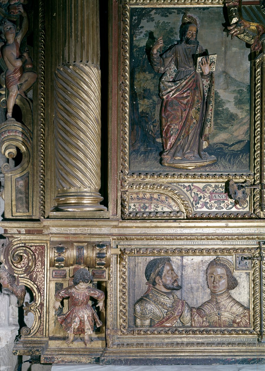 Detail relikviářového oltáře (malované dřevo) od Alonso de Mena