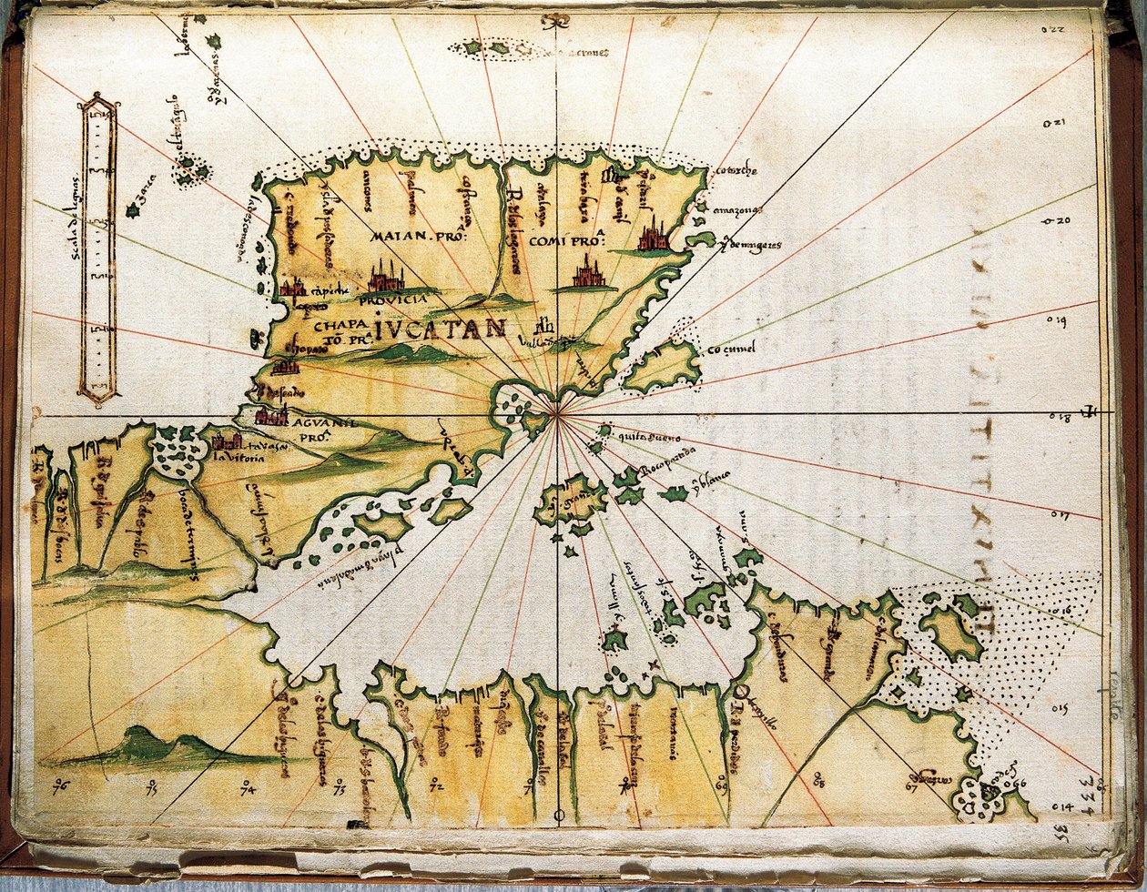 Mapa Střední Ameriky a Peru (mapa) od Alonso de Santa Cruz
