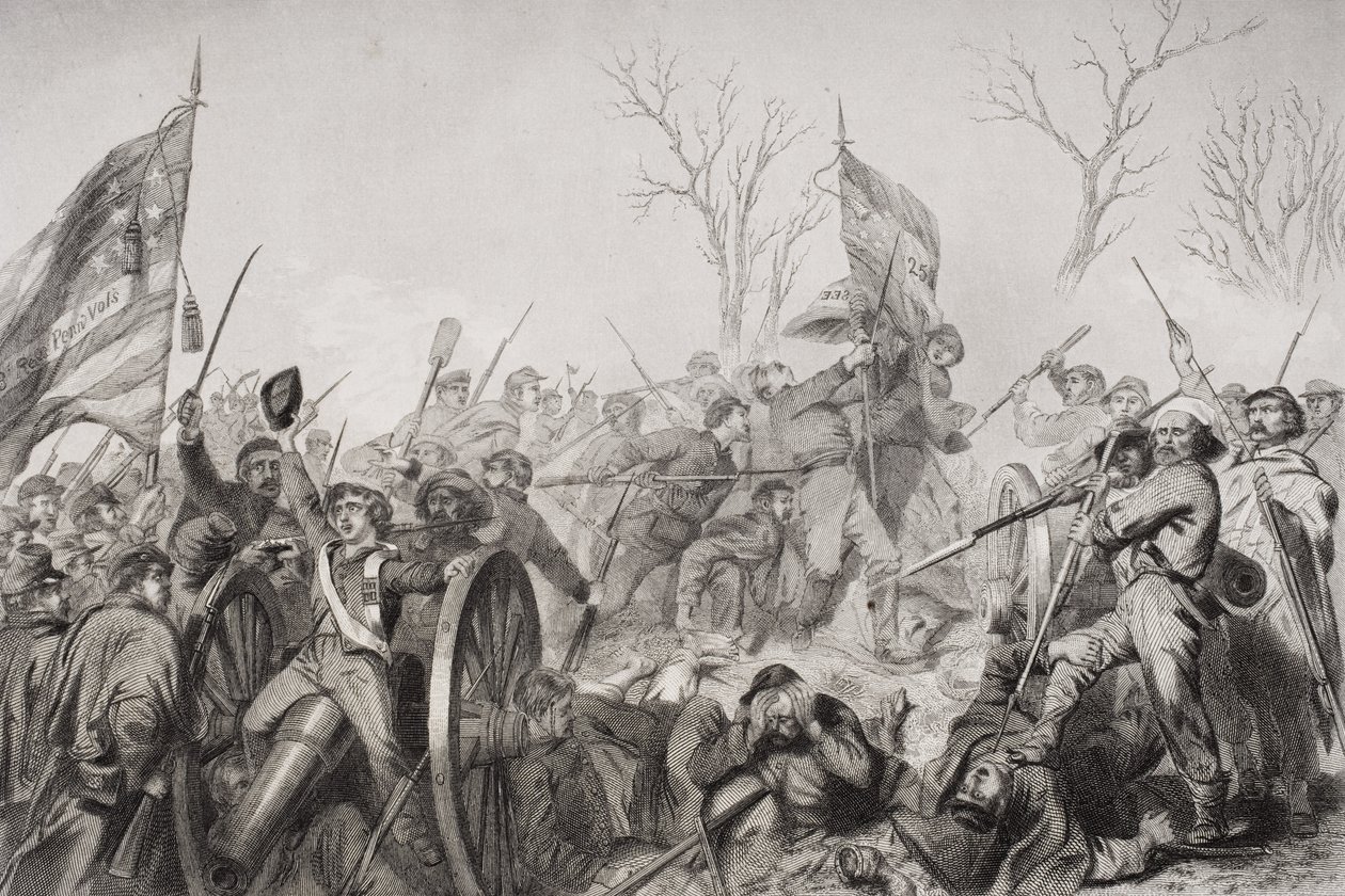 Dobytí vlajky Konfederace v bitvě u Murfreesboro v roce 1862 od Alonzo Chappel