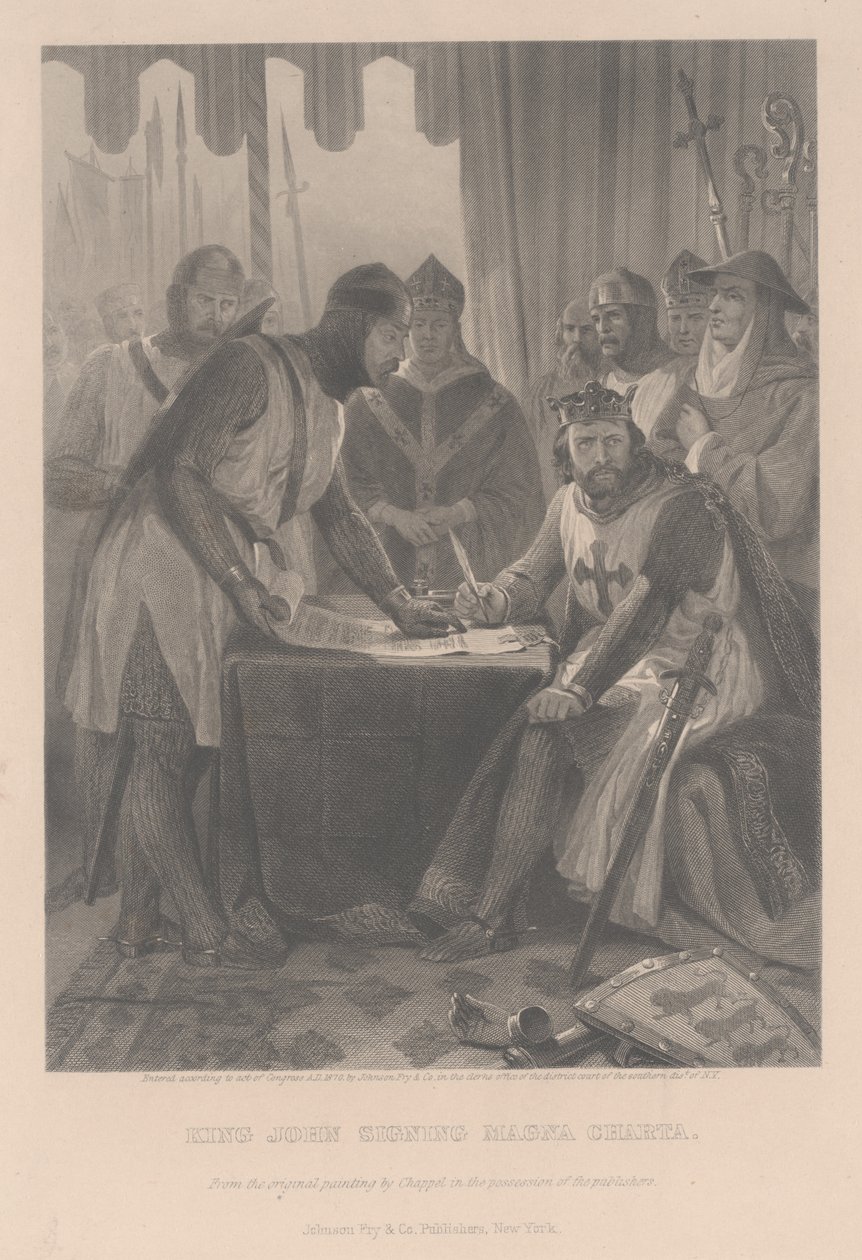 Jan, anglický král, 1870 od Alonzo Chappel