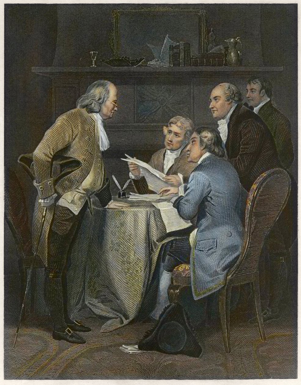 Vypracování deklarace nezávislosti v roce 1776 od Alonzo Chappel