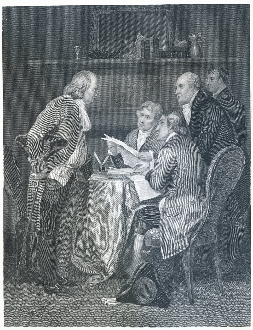 Vypracování Deklarace nezávislosti v roce 1776, 1859 od Alonzo Chappel