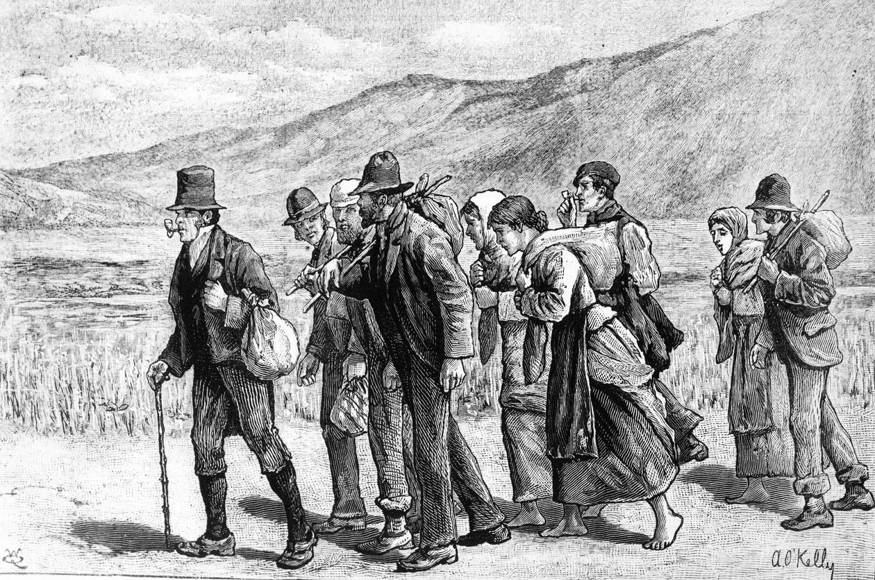 Irish Harvesters na cestě do Anglie, 1881 od Aloysius O