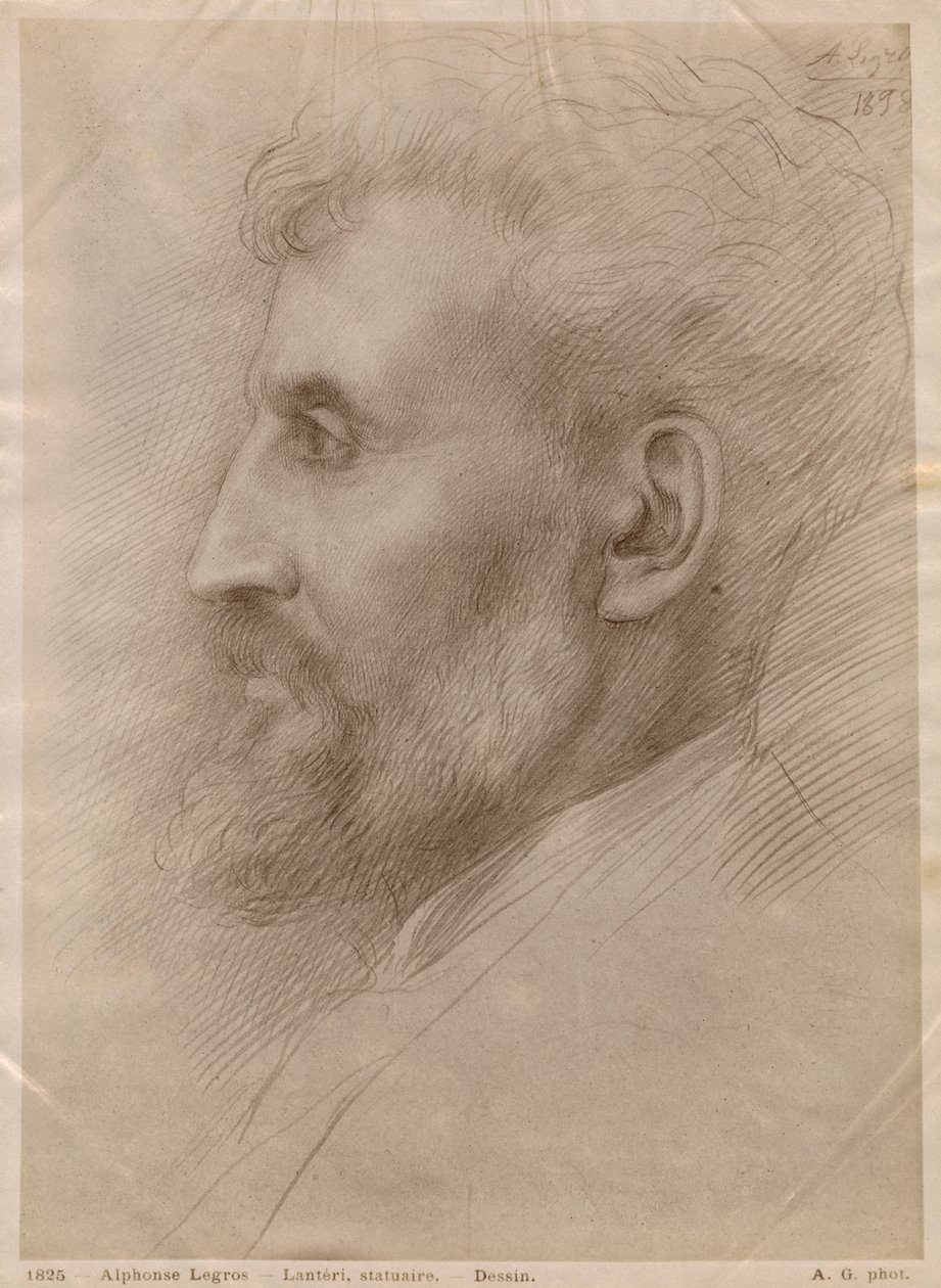 Edouard Lanteri, 1898 (stříbrná jehla na kartonu) od Alphonse Legros