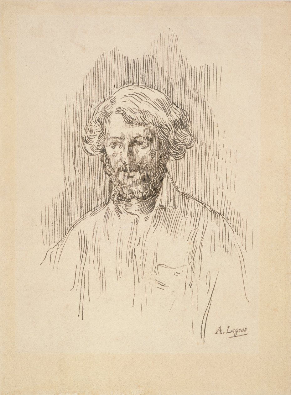 Autoportrét, 1858 (pero a inkoust na papíře) od Alphonse Legros