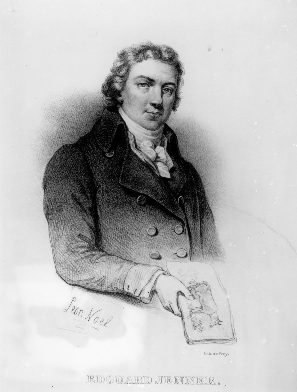 Portrét Edwarda Jennera (1749-1823), litografie de Frey od Alphonse Leon Noel
