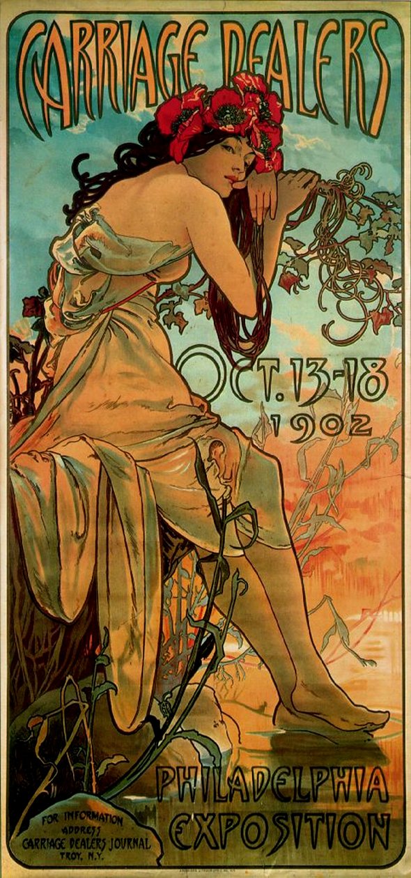 Obchodníci s kočáry, 1902 od Alphonse Mucha