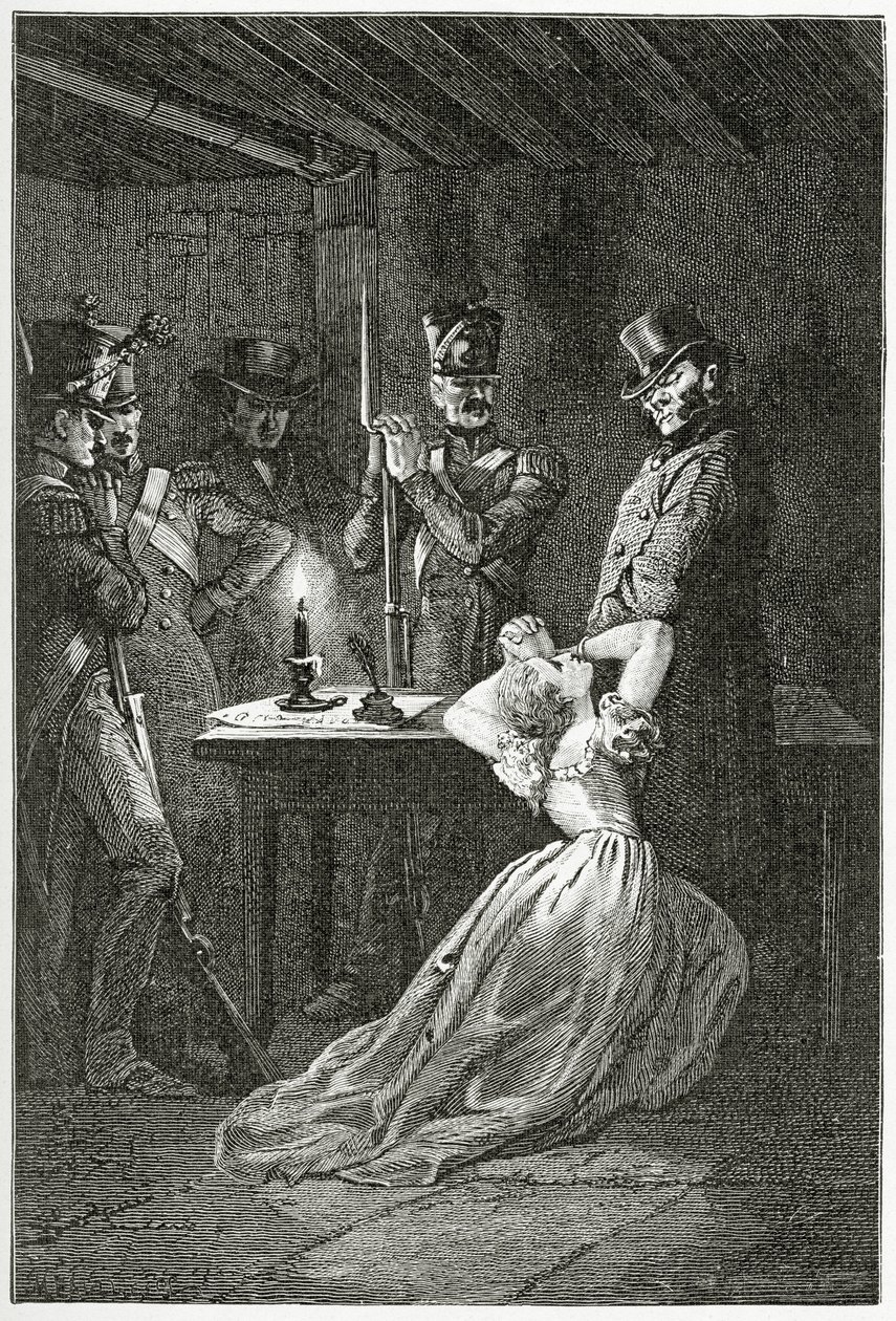 Ilustrace z Les Misérables, 19. století (č. rytina) od Alphonse Marie de Neuville