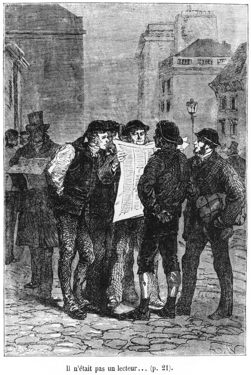 Nebyl zde žádný čtenář, ilustrace z „Cesta kolem světa za osmdesát dní“ od Julese Verna (1828-1905), konec 19. století od Alphonse Marie de Neuville