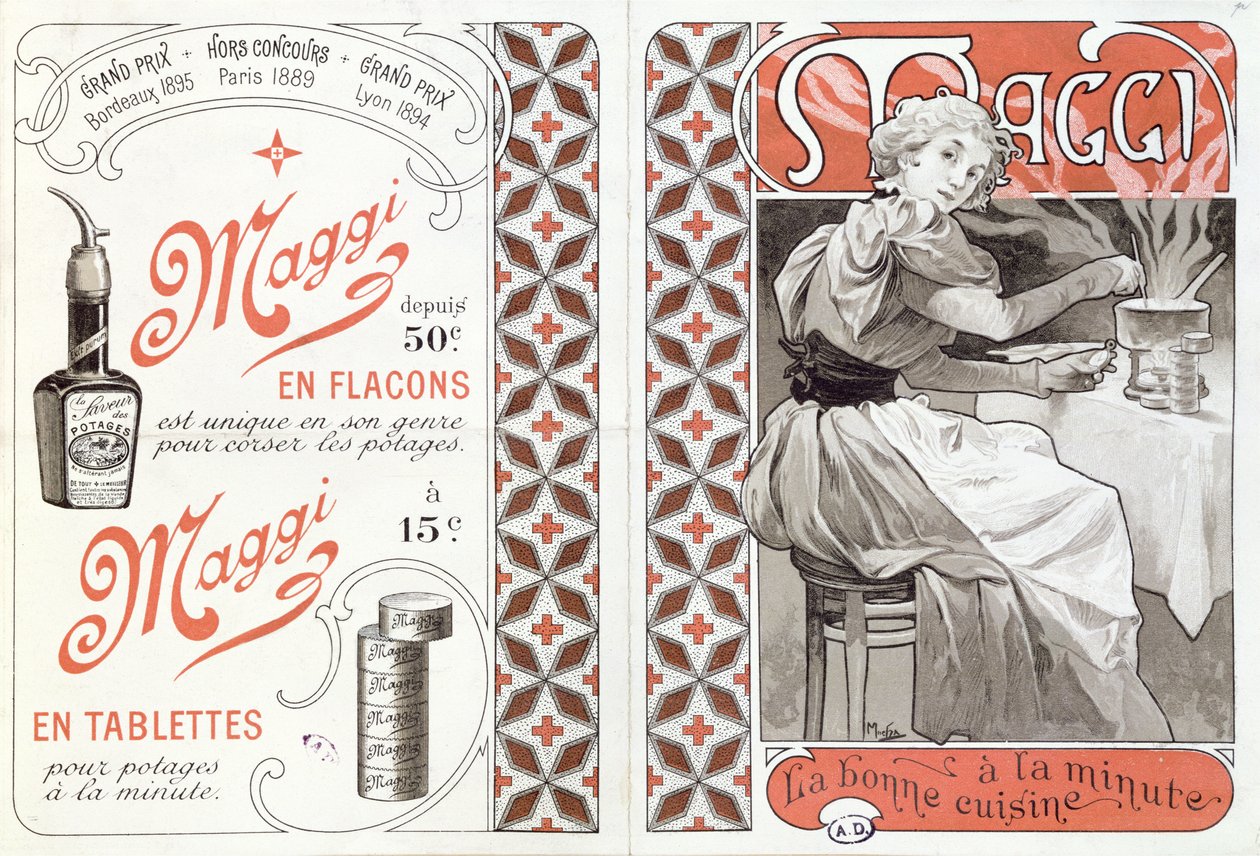 Reklama na Maggi, konec 19. století od Alphonse Mucha