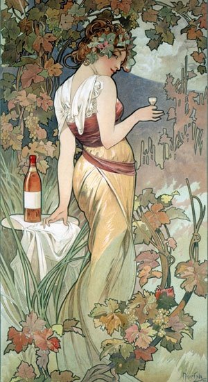 Koňakový plakát od Alphonse Mucha