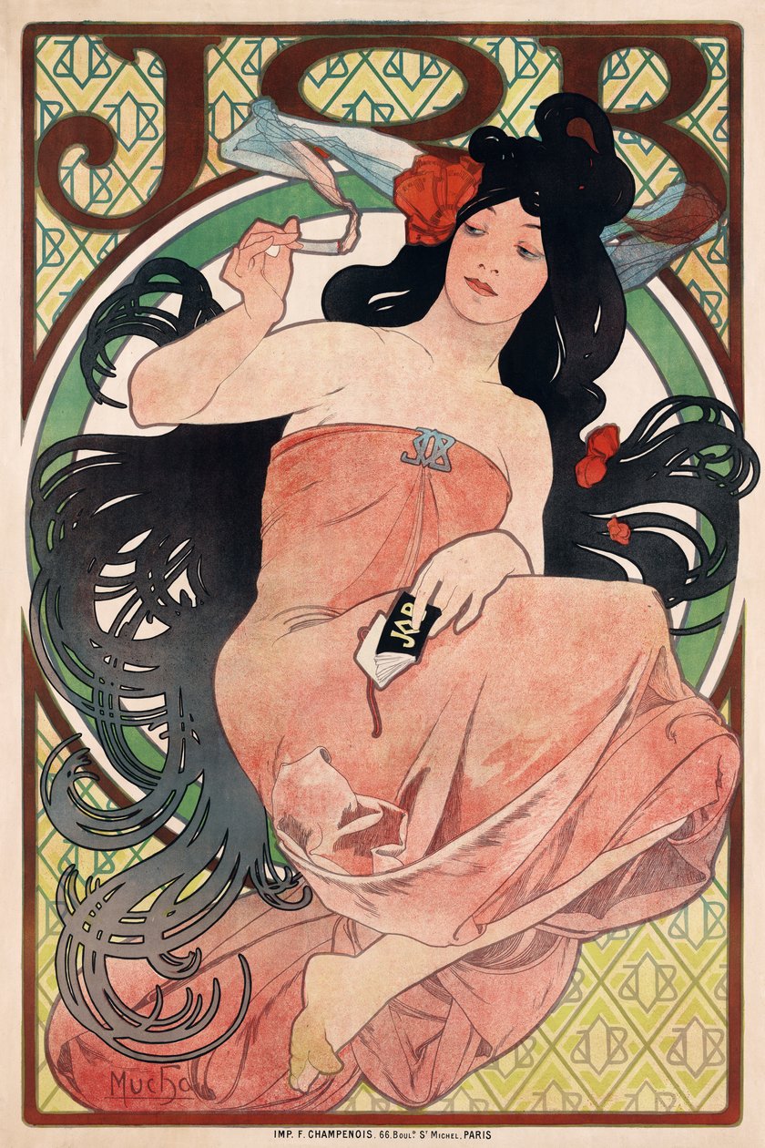 Cigaretový papír od Alphonse Mucha