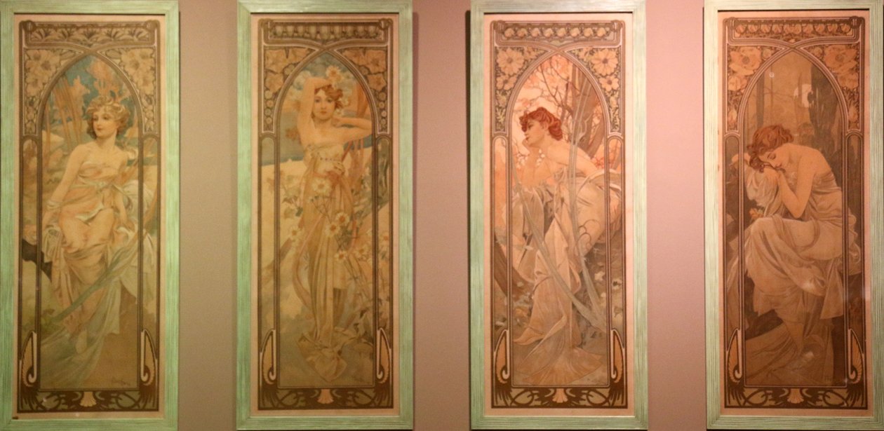 Čtyři roční období nebo část dne od Alphonse Mucha