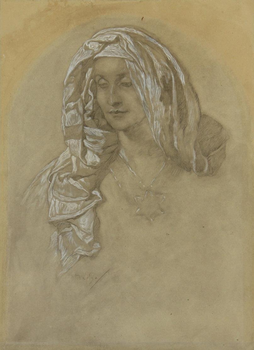 Portrét dívky od Alphonse Mucha