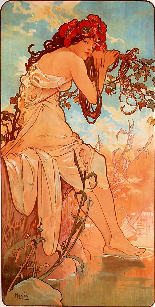 Léto od Alphonse Mucha