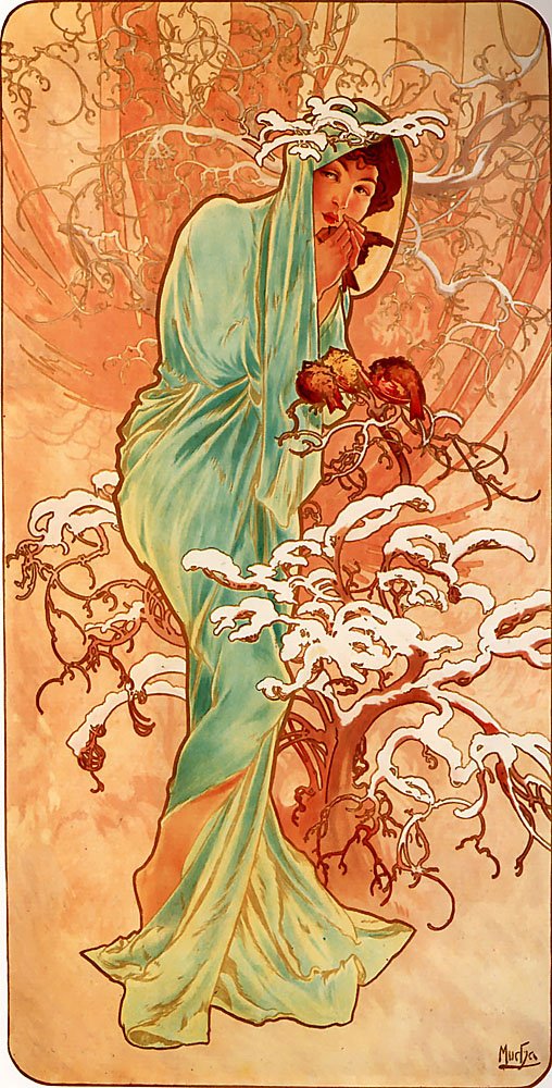Zima od Alphonse Mucha