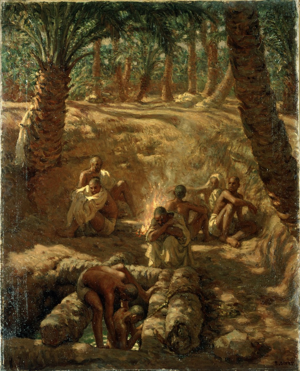 Berbeři u studny Oasis (olej na plátně) od Alphonse Etienne Dinet