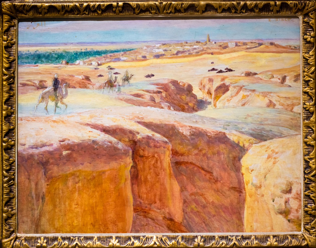 Karavan v El Gara, poblíž Ghardaïy (olej na desce) od Alphonse Etienne Dinet
