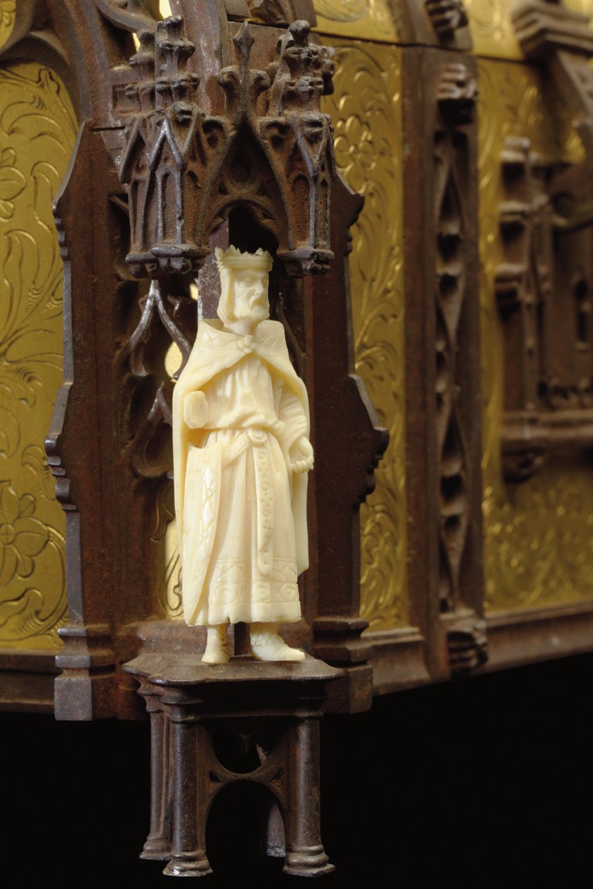 Detail šperkovnice z období gotiky, kolem roku 1880 od Alphonse Gustave Giroux